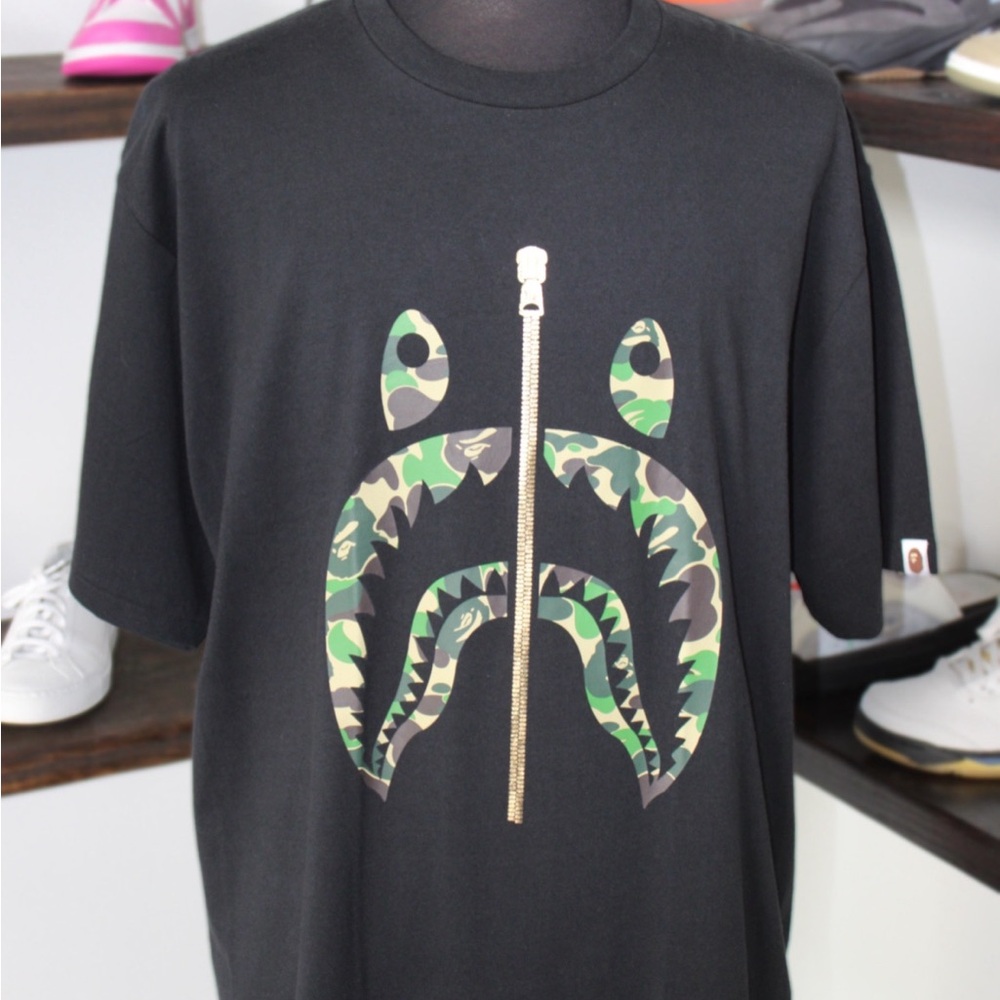 Bape ABC Camo Shark Tee "Black & Green"